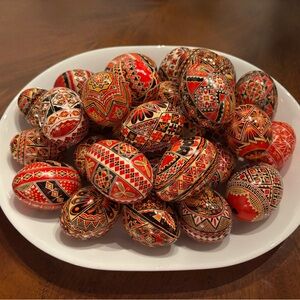 30 hand-painted eggs from Romania, Ukraine & Russia - real hollowed eggs
